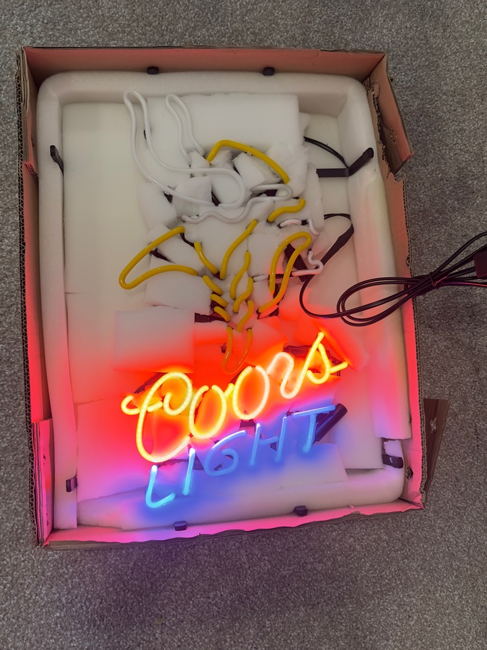MN Vikings & Coors Light Neon Bar Sign